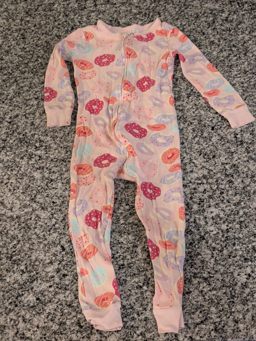 Old Navy Pink Donut-Print Footed One-Piece Pajamas